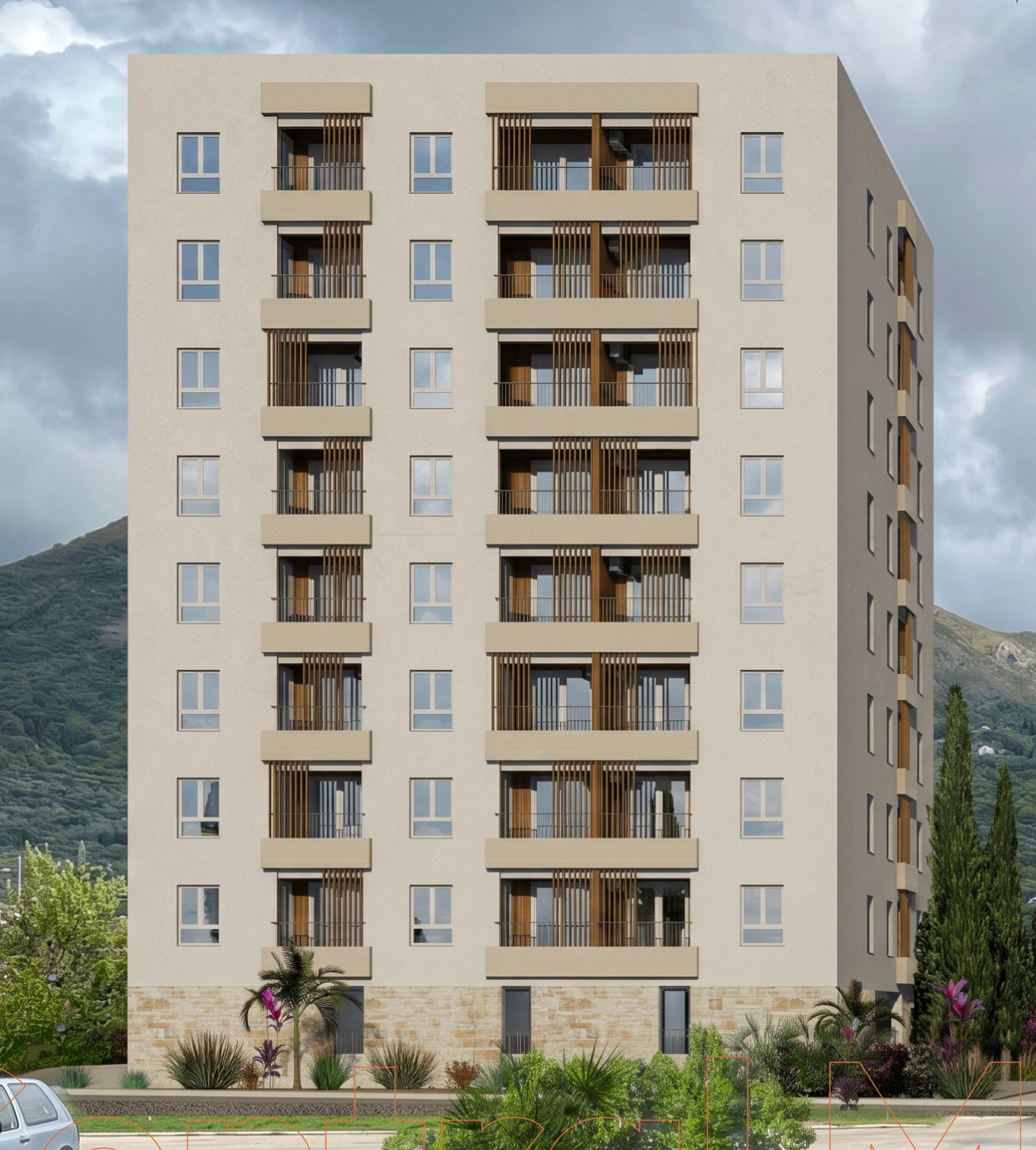 Central Residence — render objekta po danu